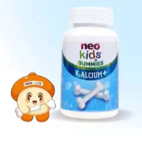 NeoKids Gummies canxi ( hộp 60 viên nhai) Kẹo canxi cho bé vị sữa chua bổ sung Canxi, D3, Vitamin K2 MK7 cho trẻ