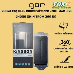 Kính cường lực có khung trợ dán GOR KINGBON chống nhìn trộm 360 độ IPhone 13 14 15 16 17Promax Pro
