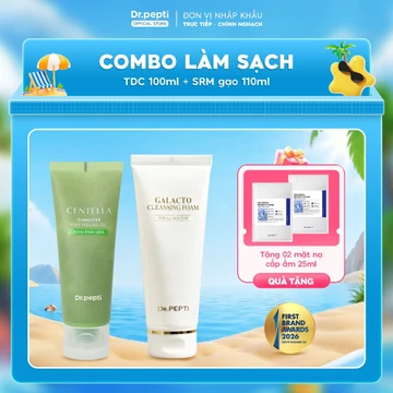 Combo Làm Sạch Dr.pepti Gồm Tẩy Tế Bào Chết 100ml & Sữa Rửa Mặt Gạo 110ml