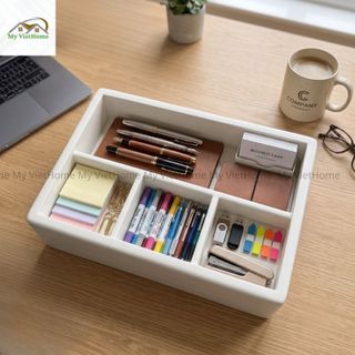 Hộp Đựng Bút Gỗ - INSPIRED I MY VIETHOME I Đa Năng, Nhiều Ngăn , Đựng Bút Viết,  Phụ Kiện Tiện Lợi.