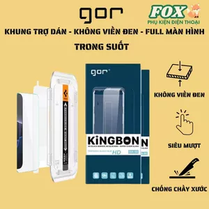 Kính cường lực không viền đen GOR KINGBON có khung trợ dán trong suốt cho IPhone 13 đến17Promax