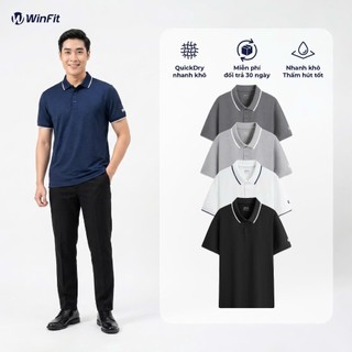 Áo Polo Nam Winfit dệt vân nổi QuickDry nhanh khô, bề mặt mịn, thoáng khí, mặc thoải mái, không gây thô ráp WPL003