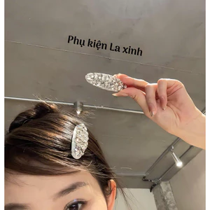1 cái kẹp mái cao cấp bấm tách full đá hình oval