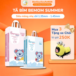 Bỉm Tã BEMOM SUMMER Full Size Nội Địa Hàn Quốc Mỏng Mềm, Chống Tràn, Thoáng Khí cho bé