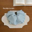 1 cái kẹp càng cua 3 răng nửa đầu phía sau tone xanh ngọc họa tiết trái tym