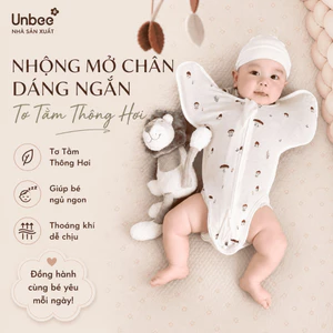 Nhộng Chũn Hở Chân Unbee Vải Tơ Tằm Chống Giật Mình Giúp Bé Ngủ Ngon, Thoải Mái Vận Động