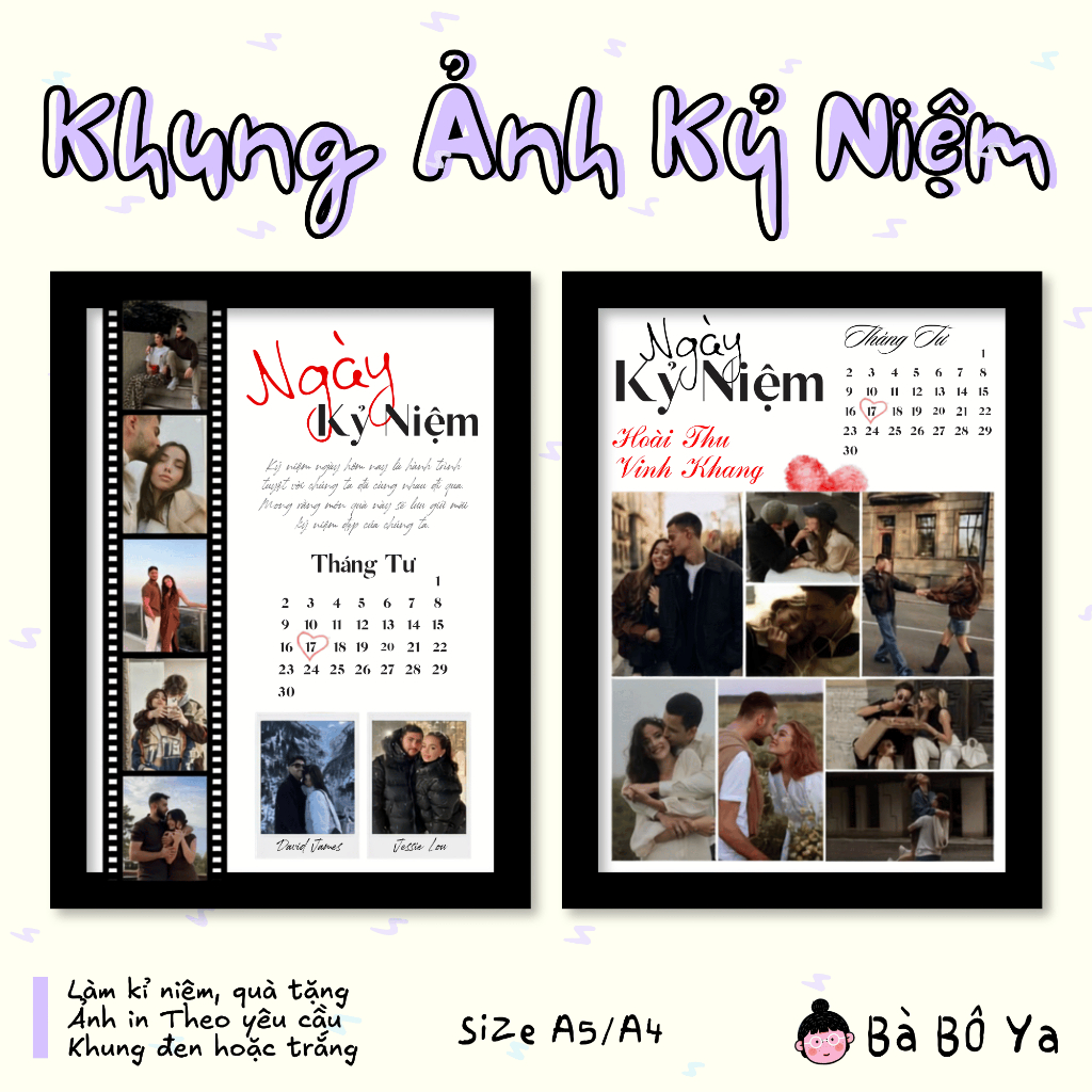 In Theo Yêu Cầu | Khung Ảnh Treo Tường và Để Bàn - Kỷ niệm, sinh nhật, lễ cưới, thôi nôi - Quà tặng Bạn Bè, Người Yêu