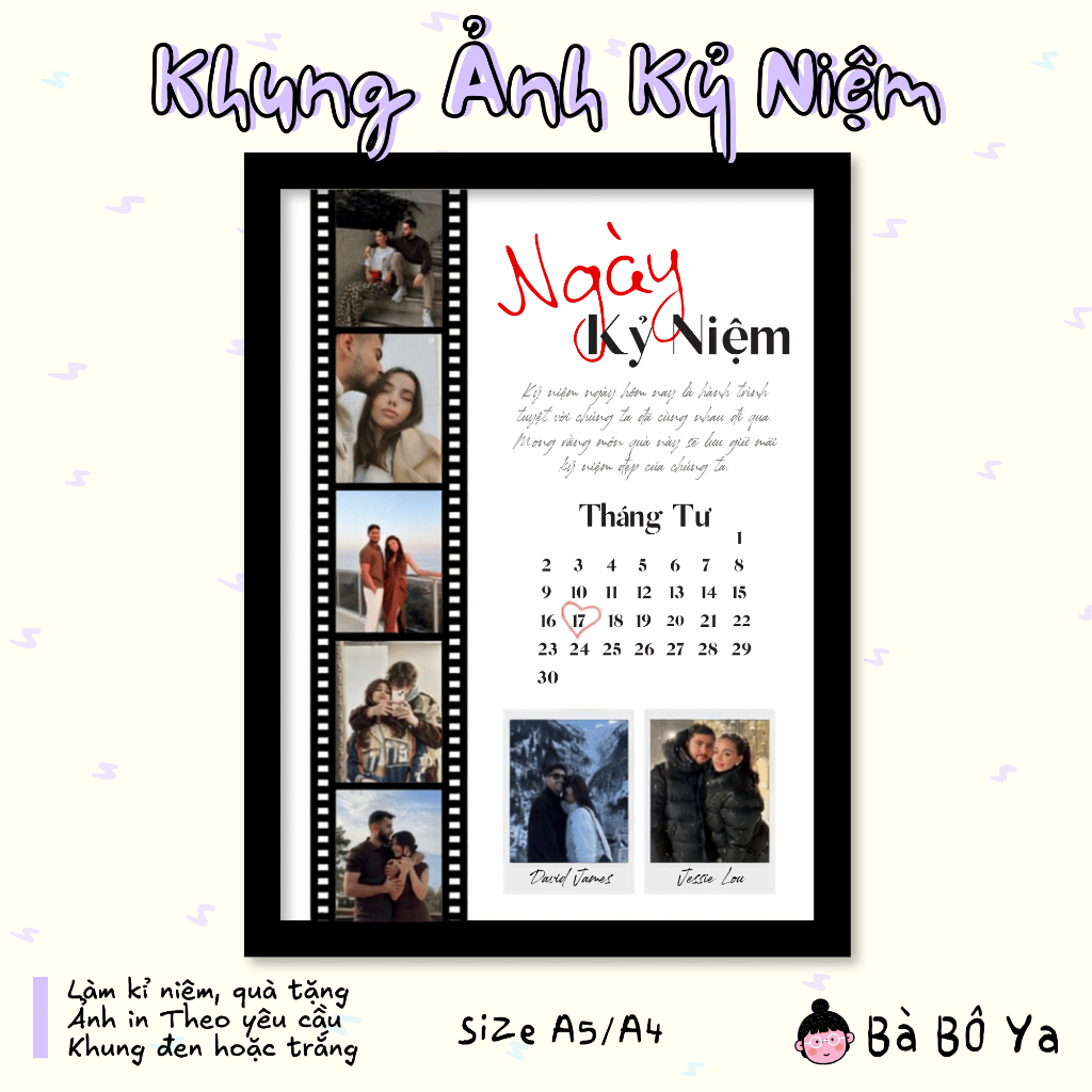 In Theo Yêu Cầu | Khung Ảnh Treo Tường và Để Bàn - Kỷ niệm, sinh nhật, lễ cưới, thôi nôi - Quà tặng Bạn Bè, Người Yêu