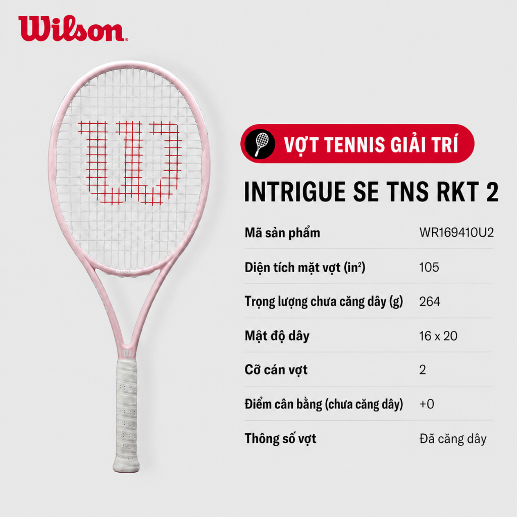 Wilson Intrigue SE TNS Racket Vợt Tennis Sakura Đã Căng Dây WR169410U2 | BigBuy360 - bigbuy360.vn