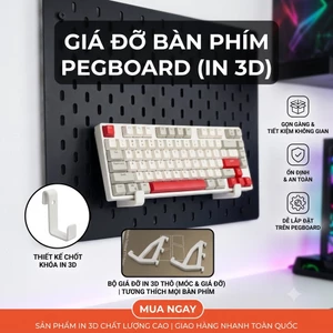 Cặp Giá Đỡ Bàn Phím Cho Bảng Pegboard Skadis IKEA | Phụ Kiện Pegboard Đa Năng (In 3D)