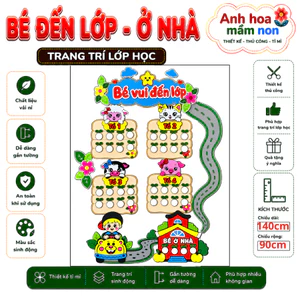 BÉ ĐẾN LỚP- Ở NHÀ , Trang trí mầm non,Tranh góc Steam , Steam mầm non , Tranh góc, góc stream mầm non, tranh dán tường,