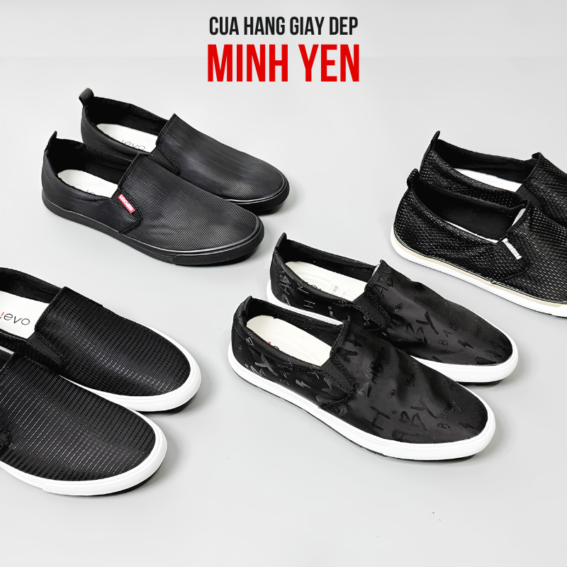Giày Lười Vải Nam Leyo Màu Trơn, Giày Slip On Nam Êm Chân Nhẹ Thoáng Khí Đi Học Đi Làm