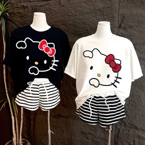 Sét áo thun tay ngắn in hình ,chất cotton phối quần đùi sọc thun zip( chọn màu...không chọn hình)