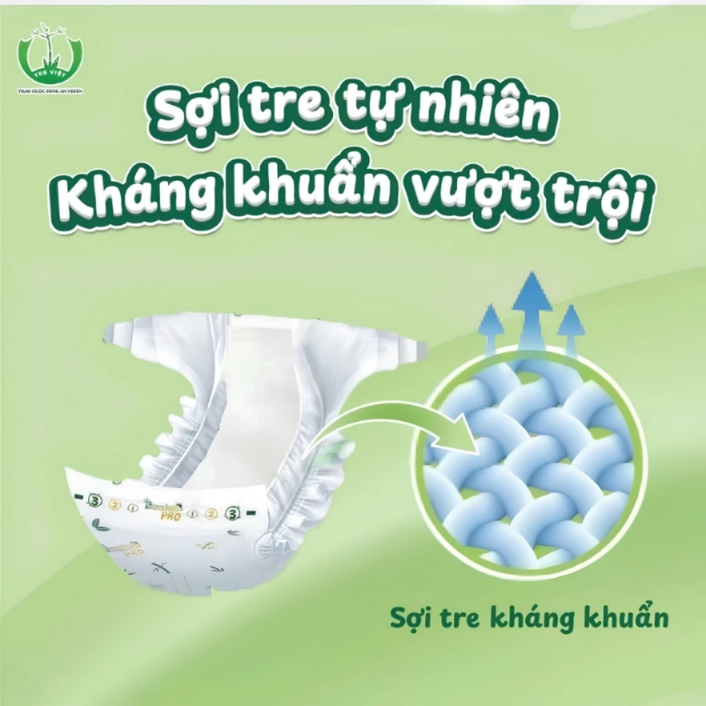 [TẶNG KHĂN ƯỚT] BỈM QUẦN/DÁN BAMBOO PRO Đủ SIZE Siêu Mềm Mỏng, Thấm Hút Tốt, Khô Thoáng Cho Bé