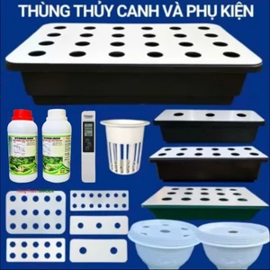 Thùng thủy canh (nhiều cỡ) và phụ kiện trồng rau sạch thủy canh tại nhà bền đẹp dễ dàng sử dụng