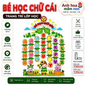 Bé học chữ cái, bé học chữ mầm non,Tranh góc Steam , Steam mầm non , Tranh góc , góc stream mầm non