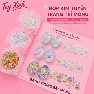 Hộp Kim Tuyến Trang Trí Móng Cực Quang Cao Cấp | Kim Tuyến Nail Lấp Lánh Hiệu Ứng Aurora 3D Dùng Đắp Gel, Resin, UV - Ta