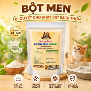 Bột men vi sinh khử mùi cực cao và tăng độ vón cục cát mèo gói 500g