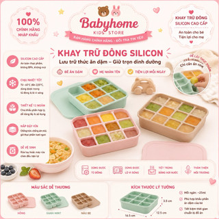 Khay trữ đông cao cấp 6 và 12 ngăn cho bé ăn dặm dùng được trong tủ lạnh lò vi sóng