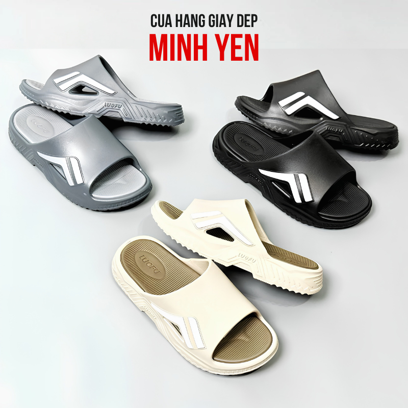 Dép Nam Luofu Đế Cao 4.5cm Siêu Nhẹ Không Ngấm Nước, Dép Lê Nam Êm Chân Chống Trơn Có Size Ngoại Cỡ