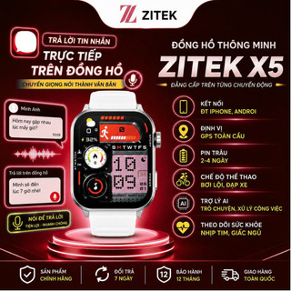 Đồng Hồ Thông Minh Zitek X5 Pro - Theo Dõi Nhịp Tim, Đo Nhiệt Độ Cơ Thể, Nghe Gọi - Pin Khỏe