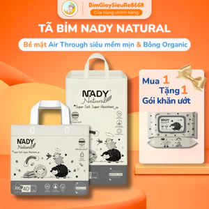 Bỉm Quần/Dán NADY NATURAL Bản Mới FULL SIZE Siêu Khô Thoáng - Siêu Thấm Hút