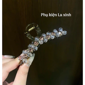 Kẹp càng cua 11cm full đá khối tone hồng tím sáng lấp lánh (1 cái)