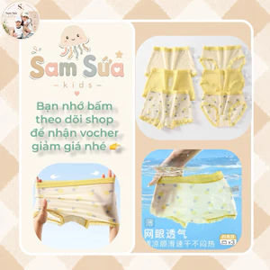 {HÀNG ODER} Set 3 quần lót bé gái Sam Sứa Kids –Quần chip tam giác su đúc cao cấp họa tiết dứa vàng, mềm mát co giãn 4 c