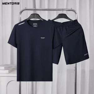 Bộ quần áo nam thể thao mùa hè Mentoris, vải thun lạnh thoáng mát, co giãn và thâm hút tốt MBT03