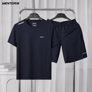 [MUA 1 TẶNG 1] Bộ quần áo nam thể thao mùa hè Mentoris, vải thun lạnh thoáng mát, co giãn và thâm hút tốt MBT03