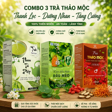 Trà kim tiền thảo râu mèo & Trà Phan tả diệp - trà thảo mộc ba kích ngọc cẩu đông trùng