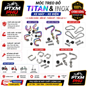 Móc cheo đồ xe máy .ty tan.inox móc u.móc câu.móc gạt