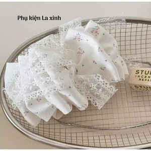 Kẹp dọc phồng tóc size 11cm họa tiết ren thêu
