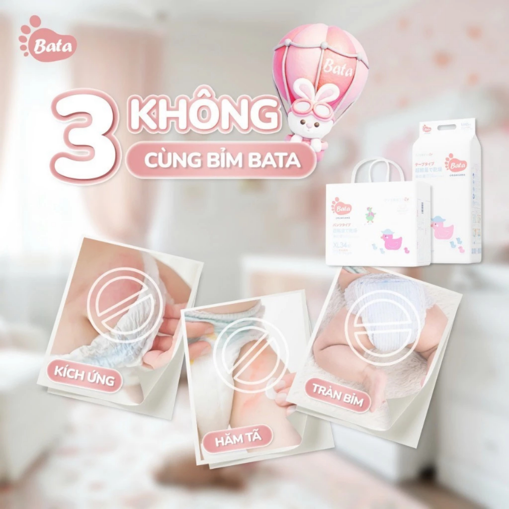 [TẶNG QUÀ] Bỉm Quần/Dán BATA NHẬT BẢN FULL SIZE Mềm Mại, Thấm Hút Tốt, Chống Tràn Tối Đa