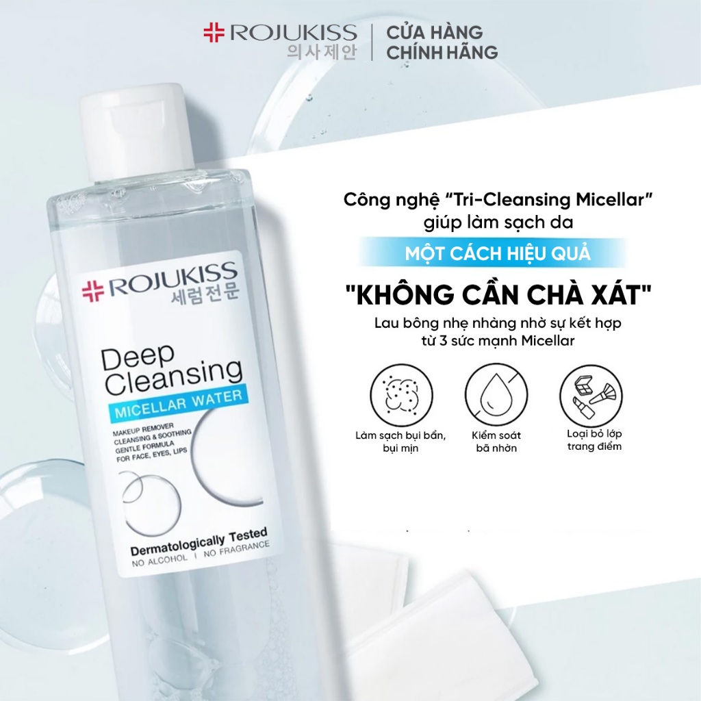 Rojukiss Nước Tẩy Trang Làm Sạch Sâu Deep Cleansing Micellar Water 400ml