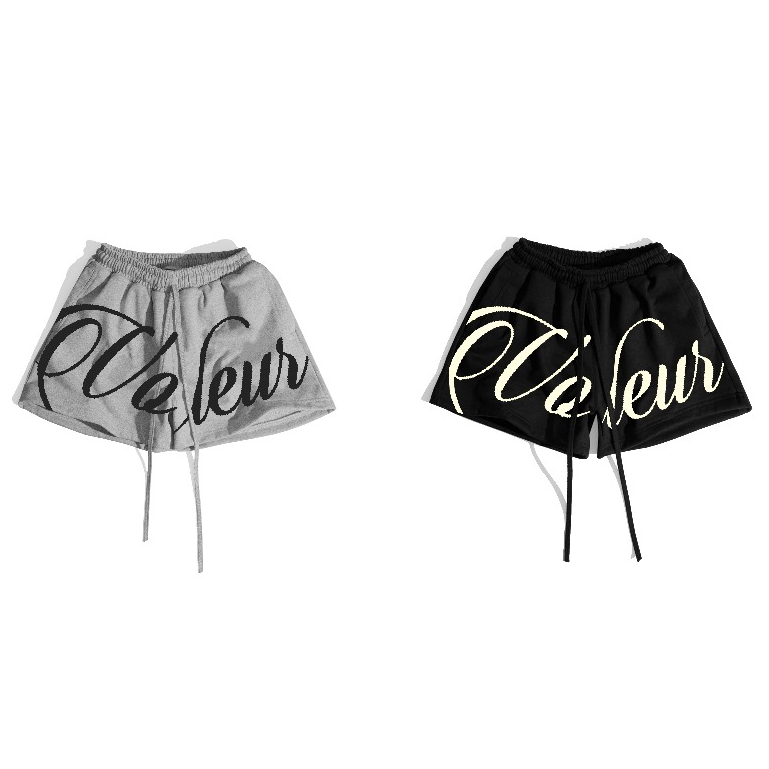 QUẦN ĐÙI SHORT UNISEX VOLEUR - FANCY SHORT, BLACK/SAND, NỈ CHÂN CUA 100% COTTON