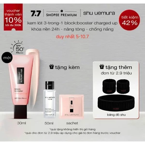 kem lót khóa nền 24h, nâng tông và chống nắng 3-trong-1 shu uemura block:booster charged up