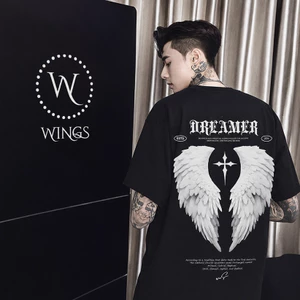 100% Cotton Áo thun nam unisex oversize in cánh thiên thần “Dreamer” WNS