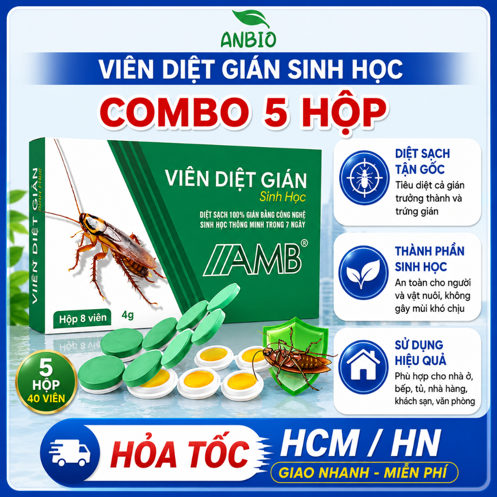 Thuốc diệt gián sinh học AMB, Viện Hàn lâm khoa học Việt Nam, diệt tận gốc tất cả các loại gián hiệu quả