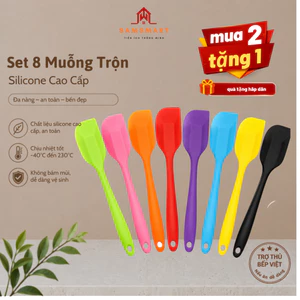 Phới Dẹt Trộn Bột Silicon Đúc Nguyên Khối Tiện Lợi Đa Năng , Phới Quấy Cháo Silicon Cho Bé