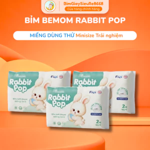 10 MIẾNG DÙNG THỬ Bỉm BEMOM RABBIT POP, FULL SIZE Chống Tràn, Thấm Hút, Khô Thoáng