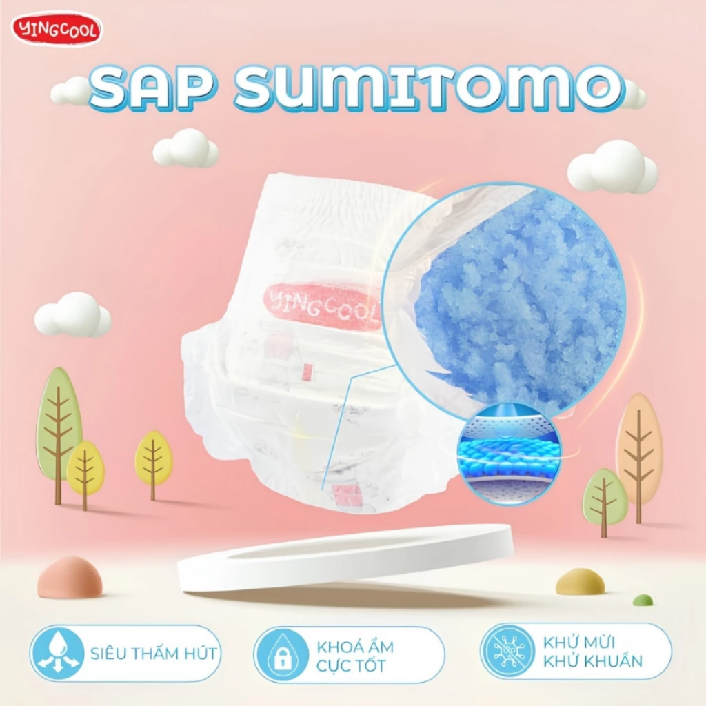 [MUA 1 TẶNG 1] Bỉm YINGCOOL THƯỜNG FULL SIZE Siêu Thấm, Chống Tràn, Không Hăm, An Toàn Cho Bé