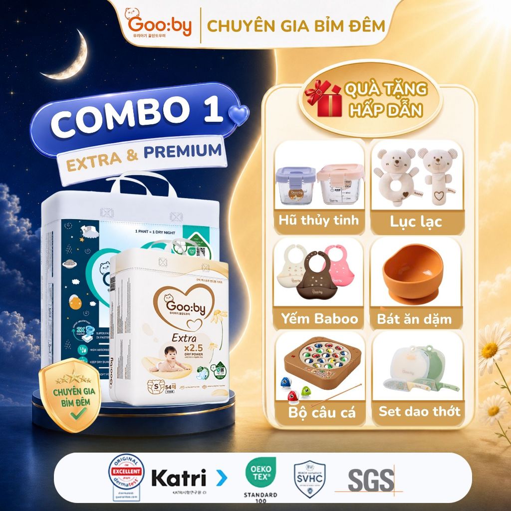 [Kèm quà] Tã/Bỉm dán và quần Gooby (ngày và đêm) siêu mỏng, siêu nhẹ, đủ size cho bé từ NB/S/M/L/XL/XXL/XXXL