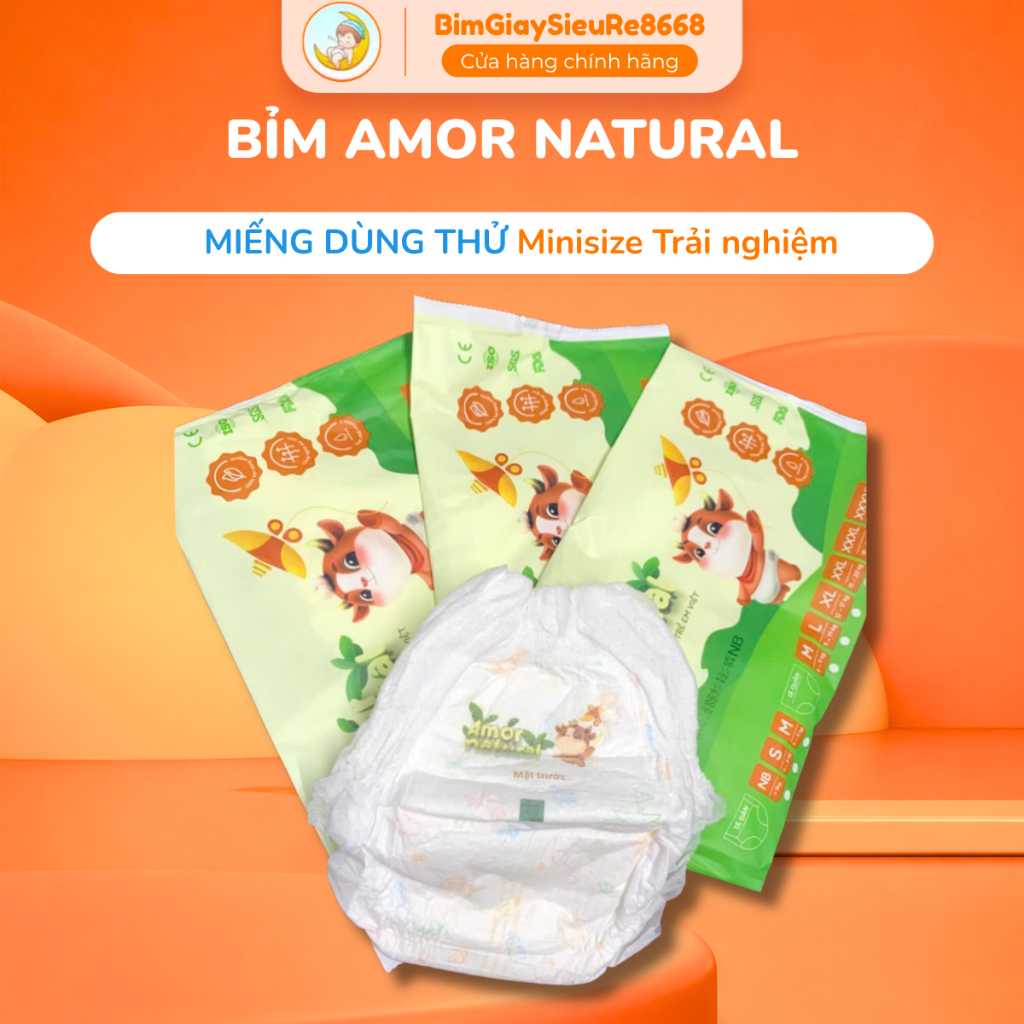 Miếng Dùng Thử Amor Natural Đủ Size Siêu Mềm Mịn ( ComBo 10 Miếng )