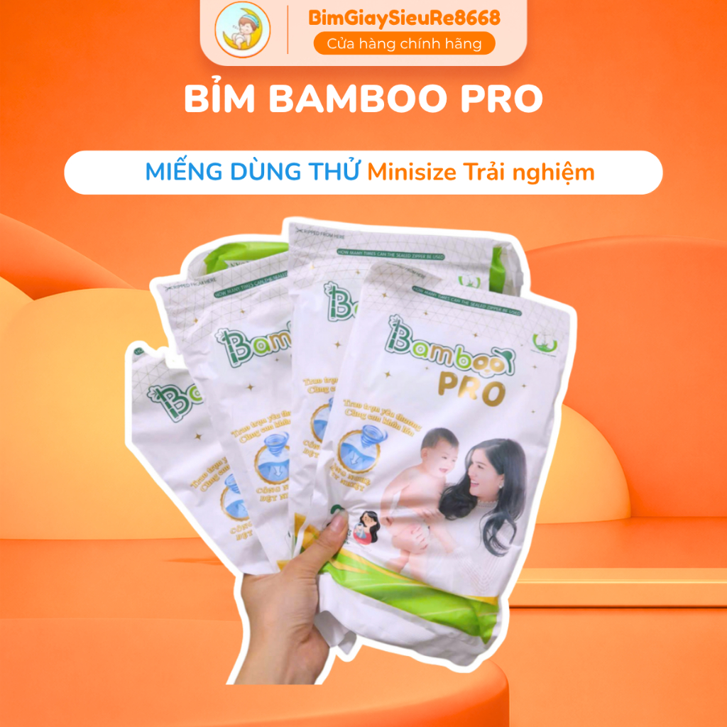 (COMBO 10 Miếng) Miếng Dùng Thử BAMBOO PRO Đủ Size Khô Thoáng - Thấm Hút