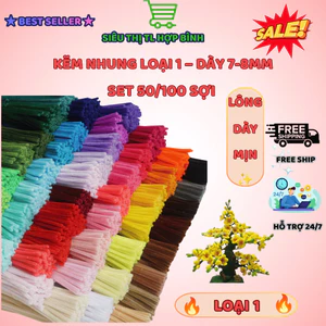 Kẽm Nhung Làm Hoa Handmade Loại 1 – Dày 7-8mm, Mịn Đẹp, Bó 50-100 Sợi DIY