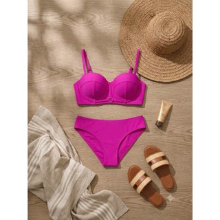 >Thanh lý< Bikini 2 mảnh, bộ đồ bơi màu hồng có đệm, quần tam giác vải 2 lớp hàng VNXK hãng PALMER'S