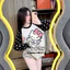 Sét áo thun trắng tay dài chấm bi in hình ,chất cotton quần đùi sọc zip (hình ngẫu nhiên)