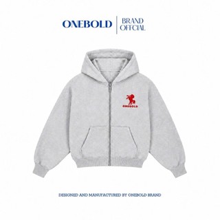 Áo Khoác HOODIE ZIP “THÊU NGỰA” ONEBOLD Coton 380gsm, Áo Khoác Nỉ Chân Cua Form Rộng Không Xù Lông