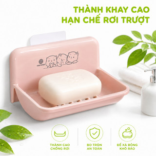 Kệ Đựng Xà Phòng Dán Tường Nhựa Cao Cấp Việt Nhật GD80 - Khay Đựng Xà Bông Dán Tường Nhà Tắm Nhà Bếp